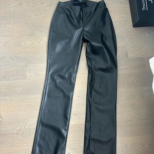 KHY Black Faux Leather Pants